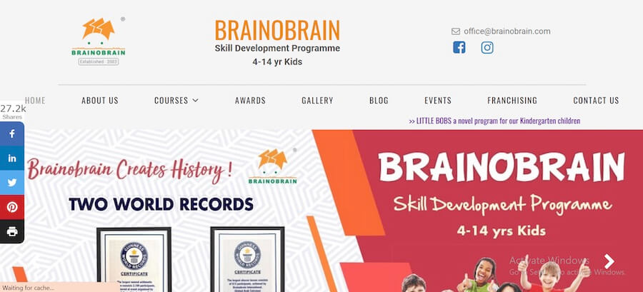 Kids Coaching Website Design Ideas (BrainoBrain) - ColorWhistle