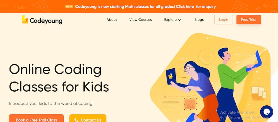 Kids Coaching Website Design Inspirations (Codeyoung) - ColorWhistle