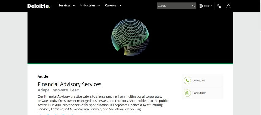 Financial Advisor Website Design Ideas (Deloitte) - ColorWhistle