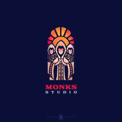People Themed Logos With Human Touch (Monks) - ColorWhistle