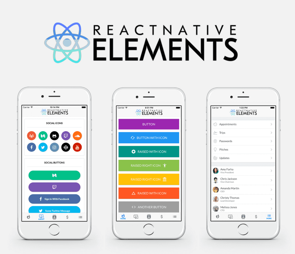 Flutter vs React Native vs Angular- React Native Elements - ColorWhistle