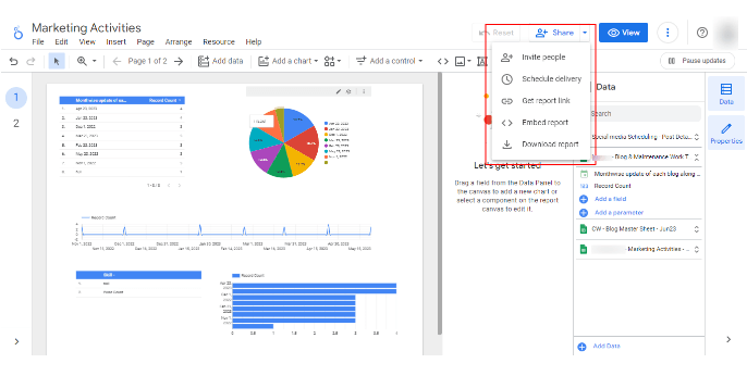 Google Data Studio Report Sharing - ColorWhistle