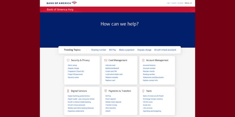 33+ Unique FAQ Page Examples for Inspirations and Ideas (Bank of America)-ColorWhistle
