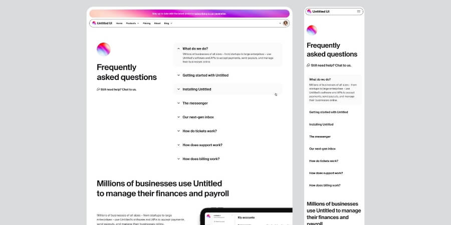 33+ Unique FAQ Page Examples for Inspirations and Ideas (Untitled UI)-ColorWhistle