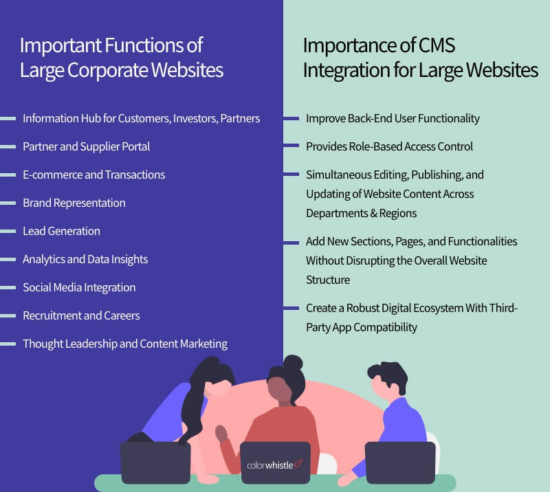 Top Strategic Website Redesign and CMS Integration Empowering Large Corporate Websites (Important Functions of Large Corporate Websites) - ColorWhistle