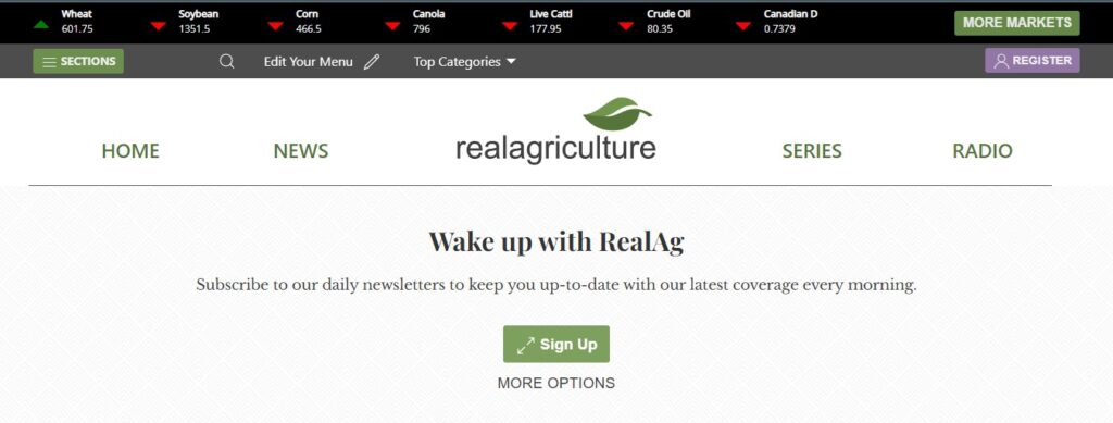 Website Design Ideas, Examples and Inspirations for Small Business  (Real Agriculture) - ColorWhistle