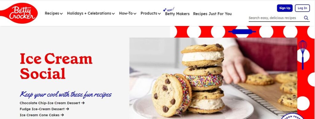Website Design Ideas, Examples and Inspirations for Small Business  (Betty Crocker) - ColorWhistle