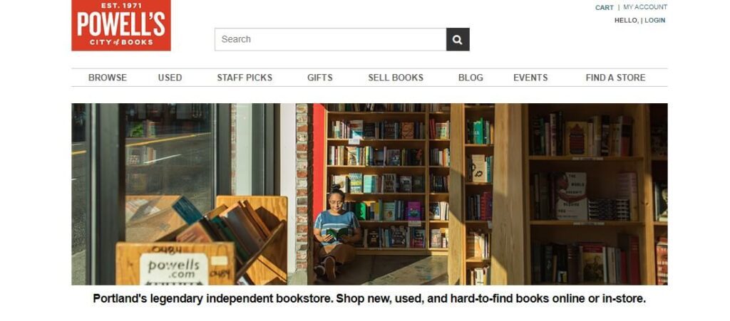 Website Design Ideas, Examples and Inspirations for Small Business  (Powell's Books) - ColorWhistle