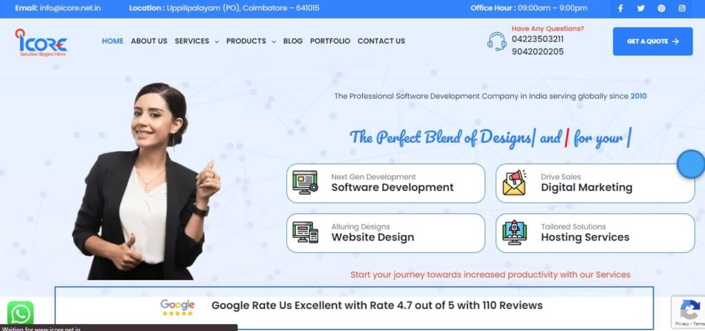 Website Development Company Coimbatore(iCore) - ColorWhistle
