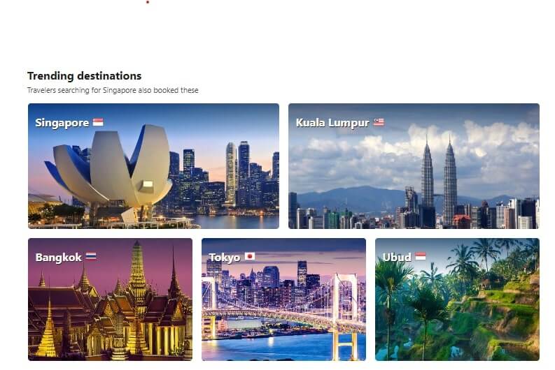 SEO Statistics and Trends for the Travel Industry - Trending Destinations Example