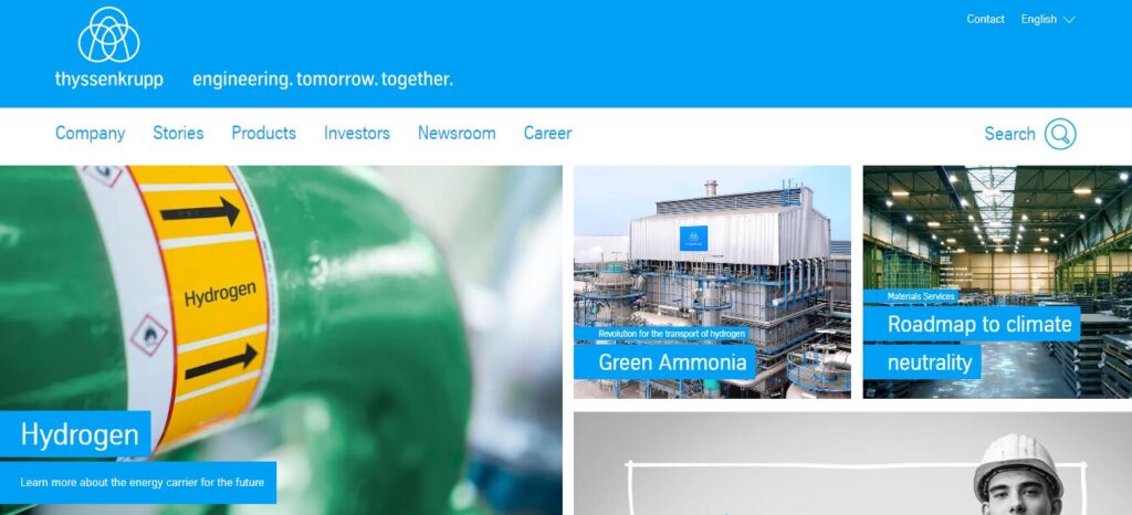Manufacturing and Engineering Website Trends in Germany (ThyssenKrupp) - ColorWhistle