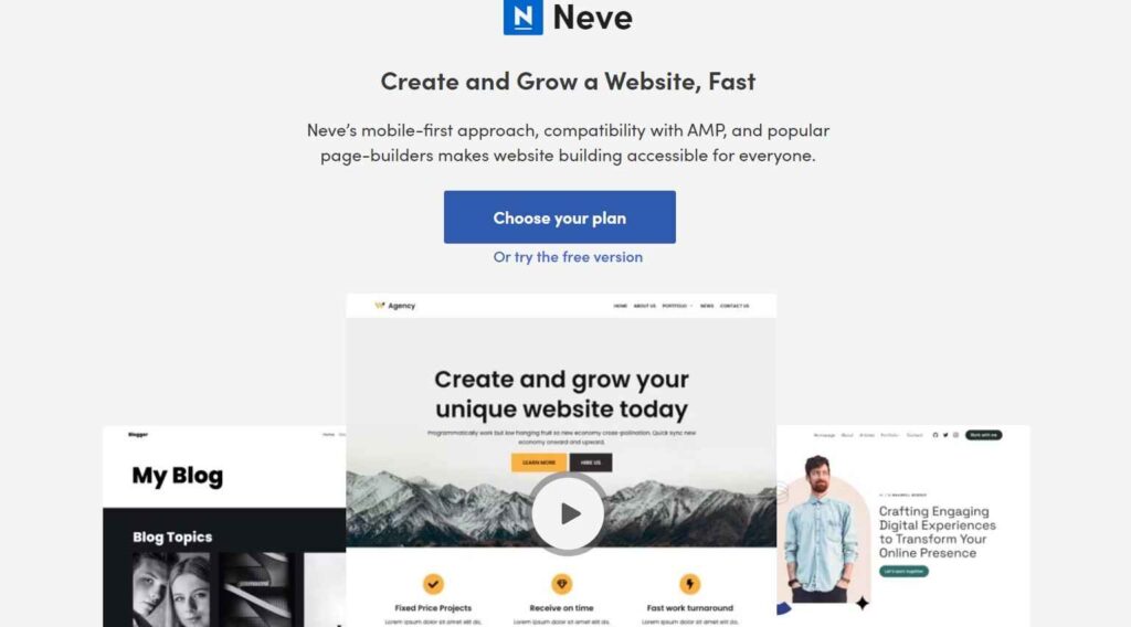 Top 10 WordPress Mobile-Friendly Themes - (Neve example one) - ColorWhistle