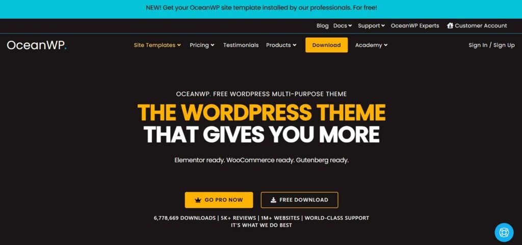 Top 10 WordPress Mobile-Friendly Themes - (OceanWP - example one) - ColorWhistle