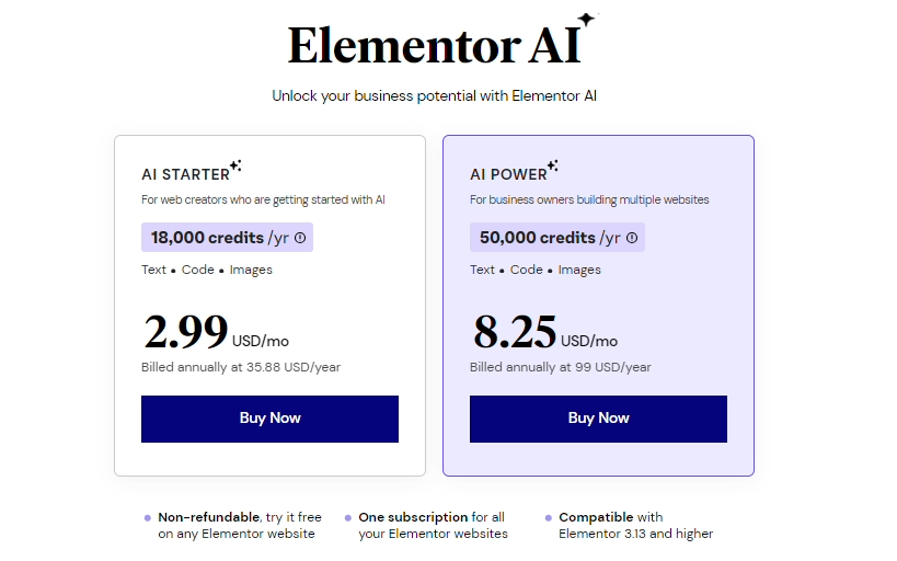 Website Development with AI (Elementor Pricing) - ColorWhistle