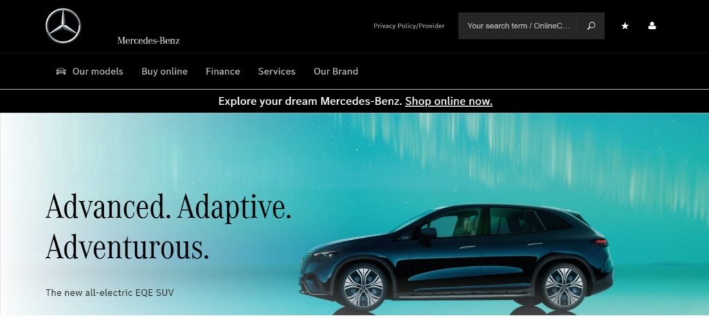 Automobile website trends in Germany (Mercedes Benz) - ColorWhistle