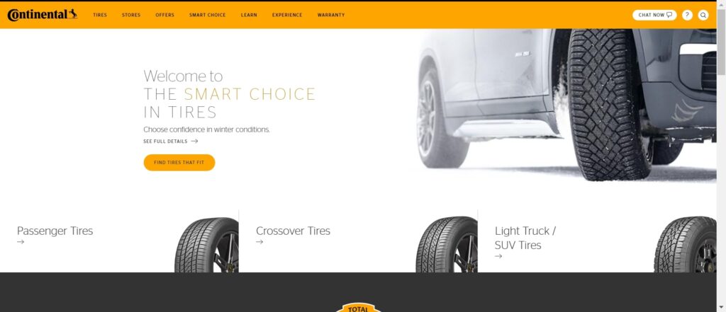 Paid Advertising and Social Media Strategies for Tire Industry (Continental website) - ColorWhistle