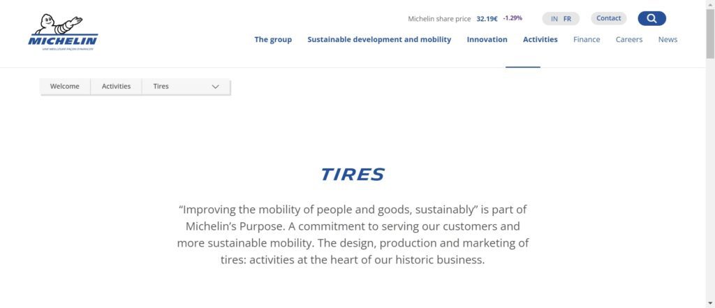 Paid Advertising and Social Media Strategies for Tire Industry (Michelin website) - ColorWhistle
