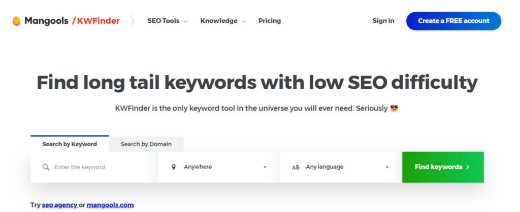 AI Alternatives for Google Ads Keyword Tool (KWFinder) - ColorWhistle