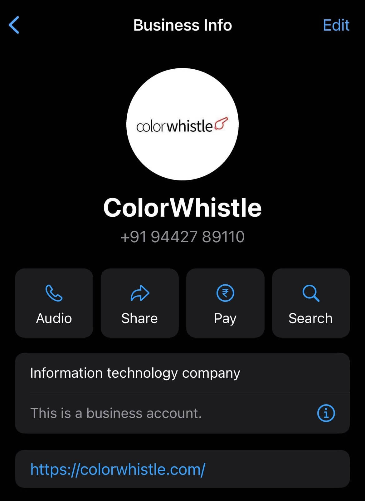 WhatsApp green tick account setup - Business Account - ColorWhistle