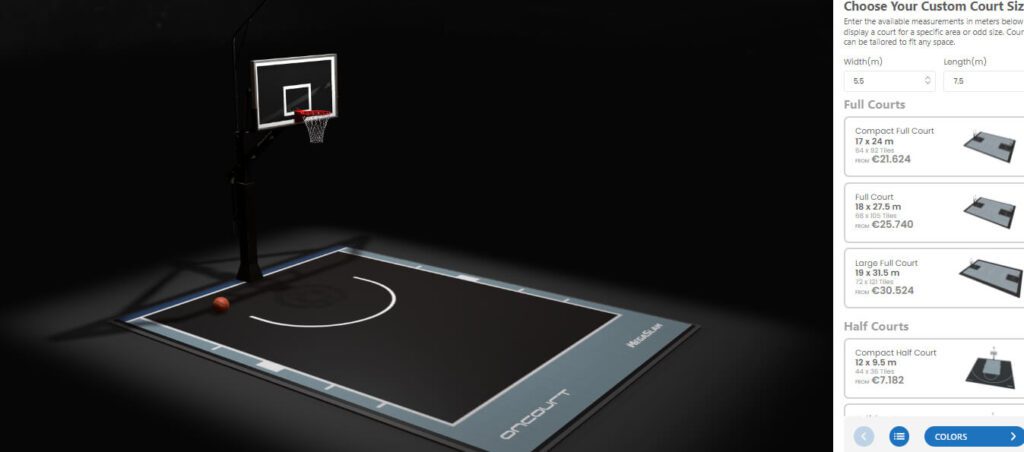 Sports 3D configurator for eCommerce websites (Basketball court configurator) - ColorWhistle