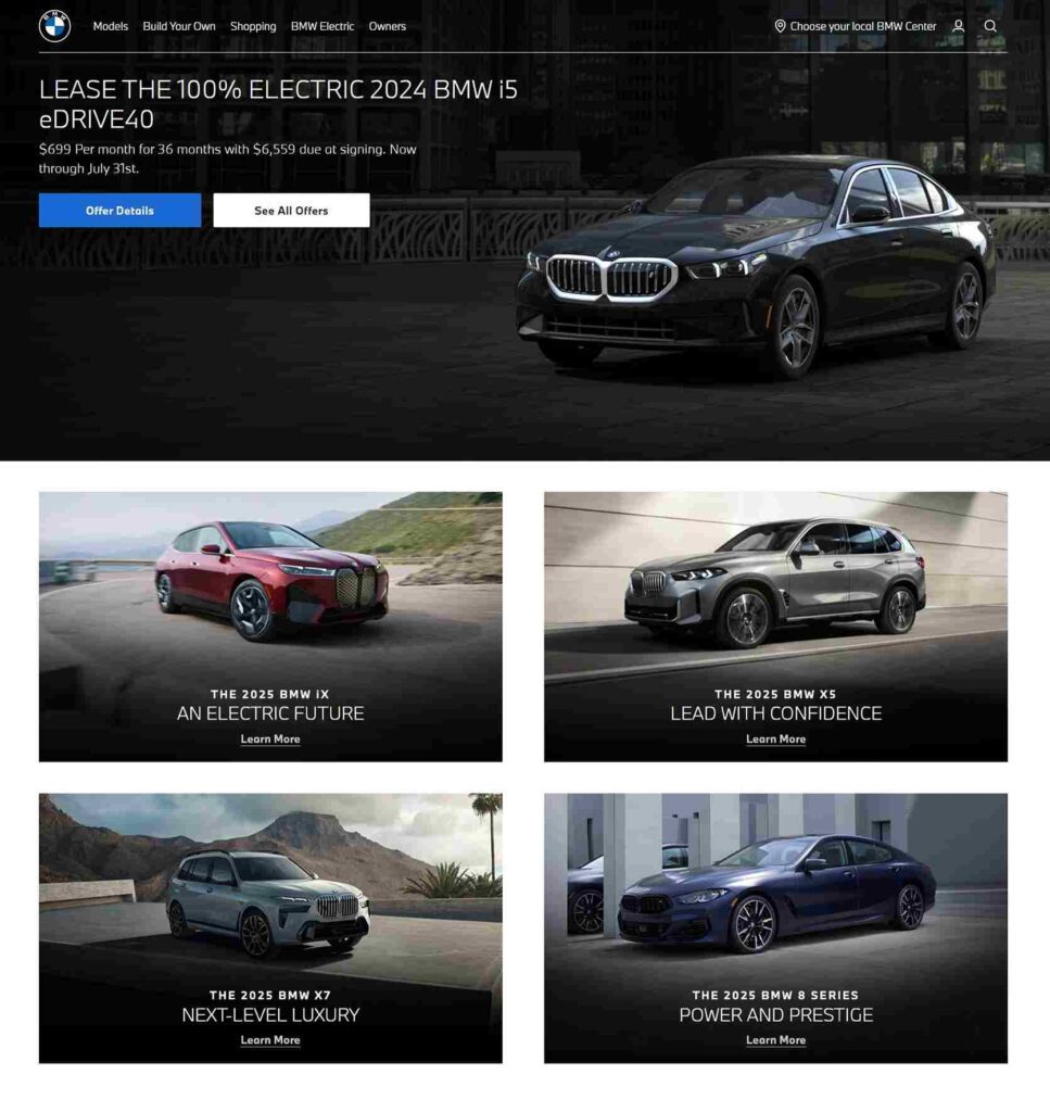 6 Must-Have Features For Modern Automotive Websites - BMW - Colorwhistle