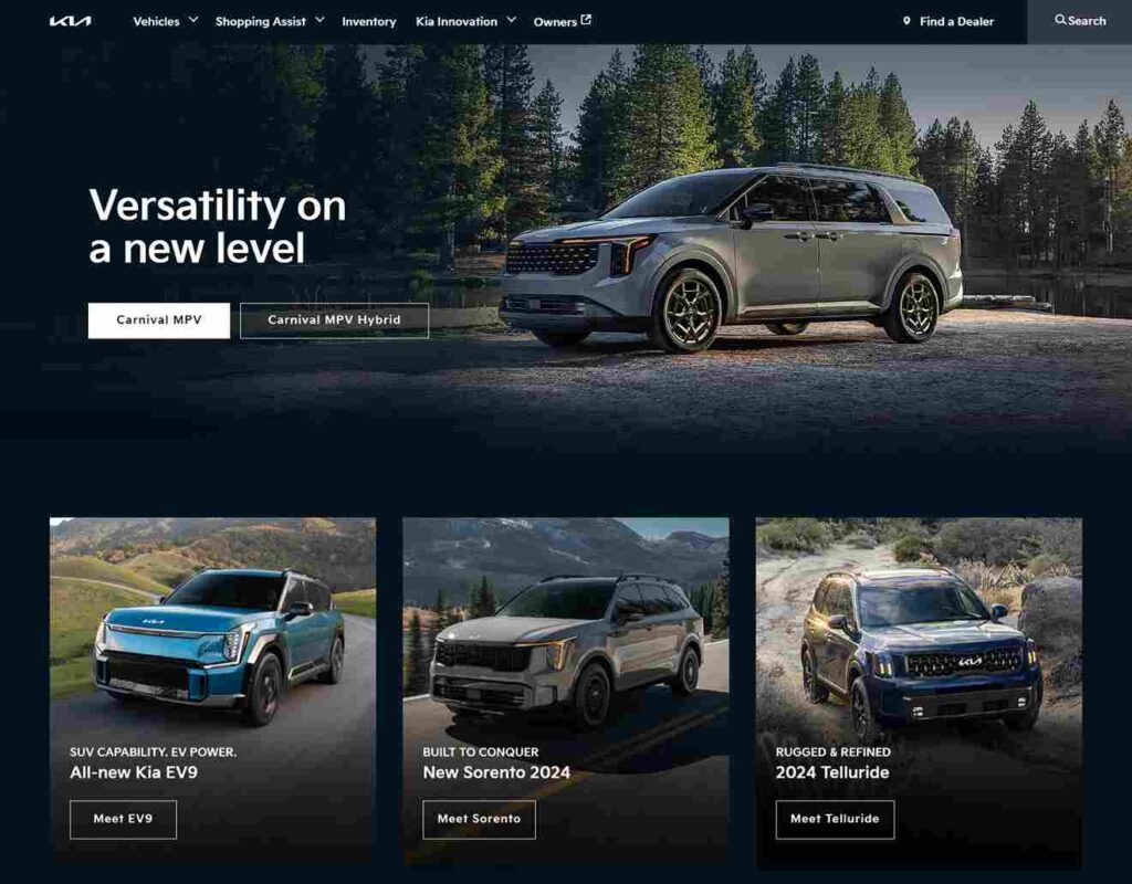 6 Must-Have Features For Modern Automotive Websites - Kia - Colorwhistle