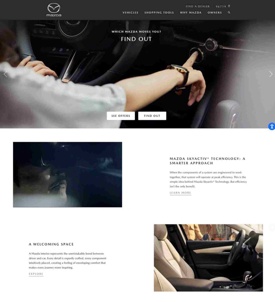 6 Must-Have Features For Modern Automotive Websites - Mazda - Colorwhistle