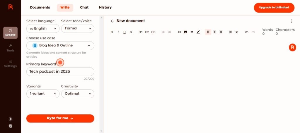 8 Must-Have Tools to Enhance Your Content Writing - Rytr 4 - ColorWhistle