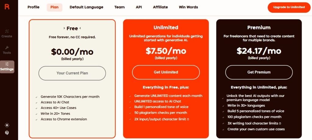 8 Must-Have Tools to Enhance Your Content Writing - Rytr Pricing - ColorWhistle