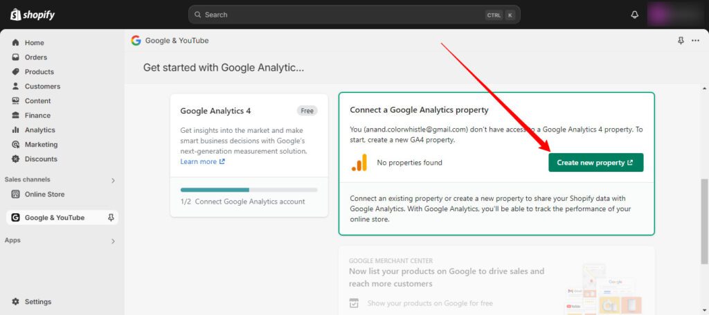 A Step-by-Step Guide to Integrating Google Analytics in Shopify Plus (Create new property) - ColorWhistle