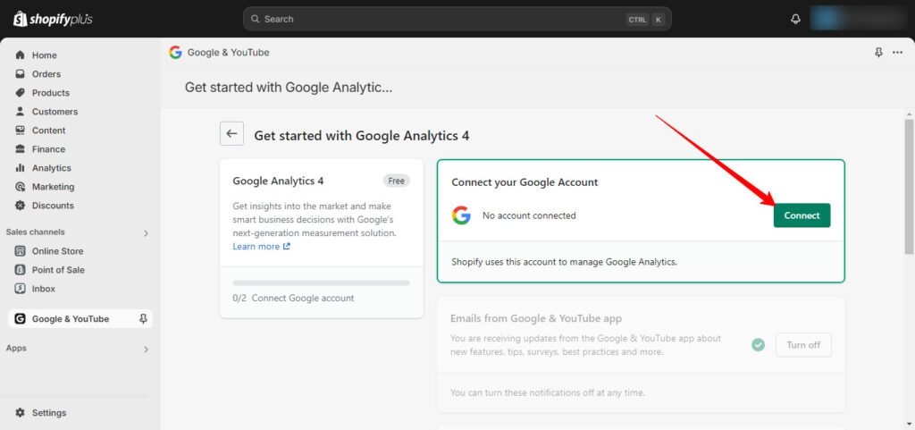 A Step-by-Step Guide to Integrating Google Analytics in Shopify Plus (Setup Button) - ColorWhistle