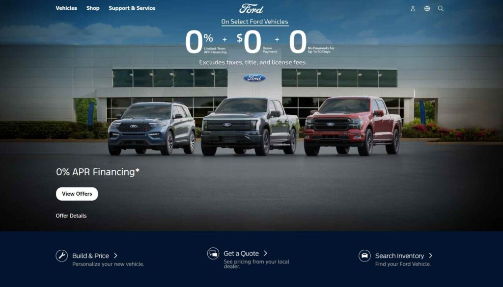 Best Automotive Brand Websites 2024 - Ford - Colorwhistle