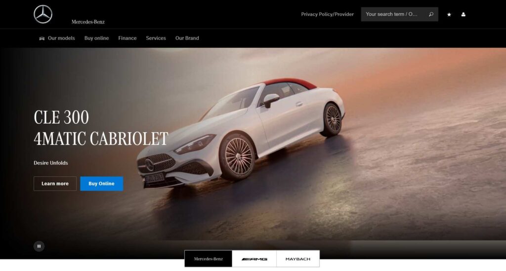 Best Automotive Brand Websites 2024 - Mercedes Benz - Colorwhistle