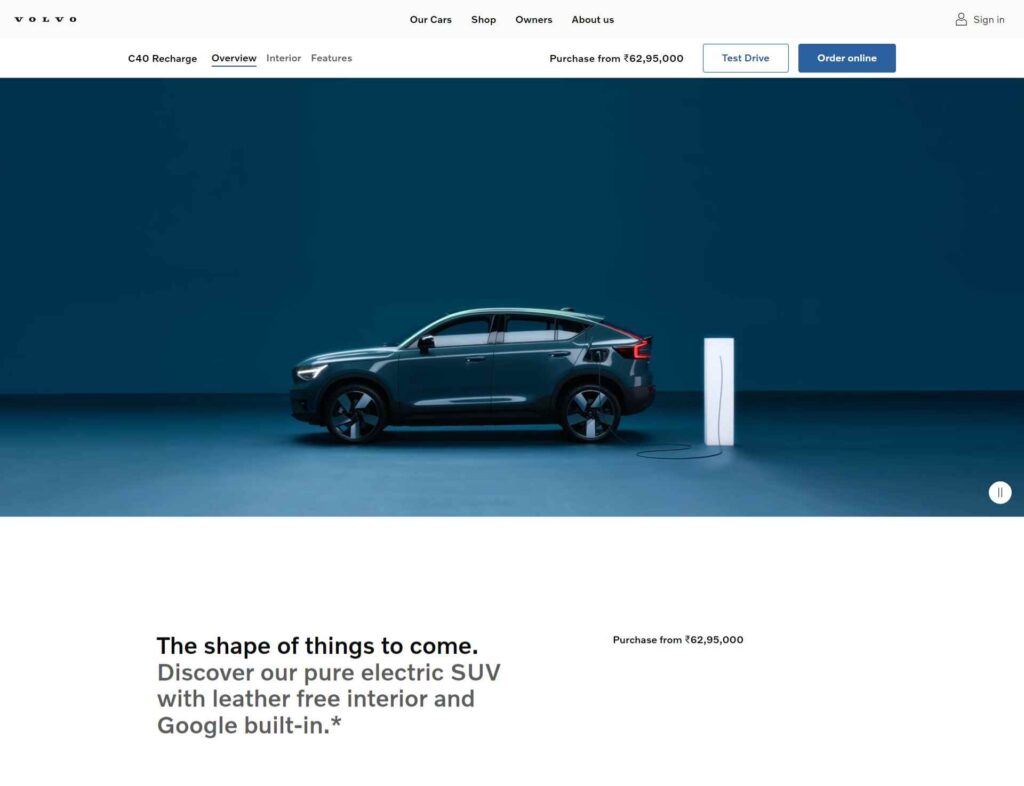 Best Automotive Brand Websites 2024 - Volvo - Colorwhistle