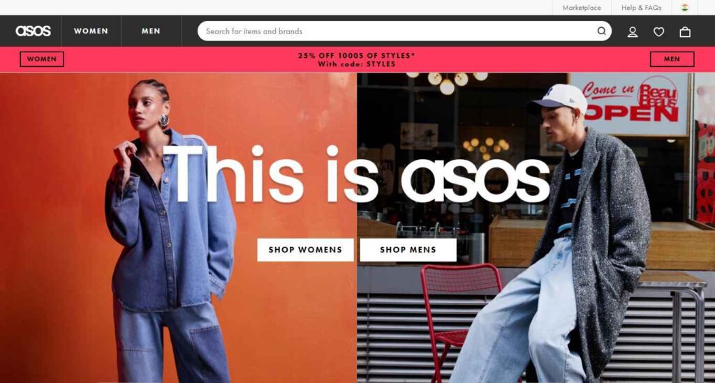 Fashion Website design - ASOS - Colorwhistle