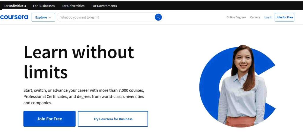 Educational website design - Coursera - Colorwhistle