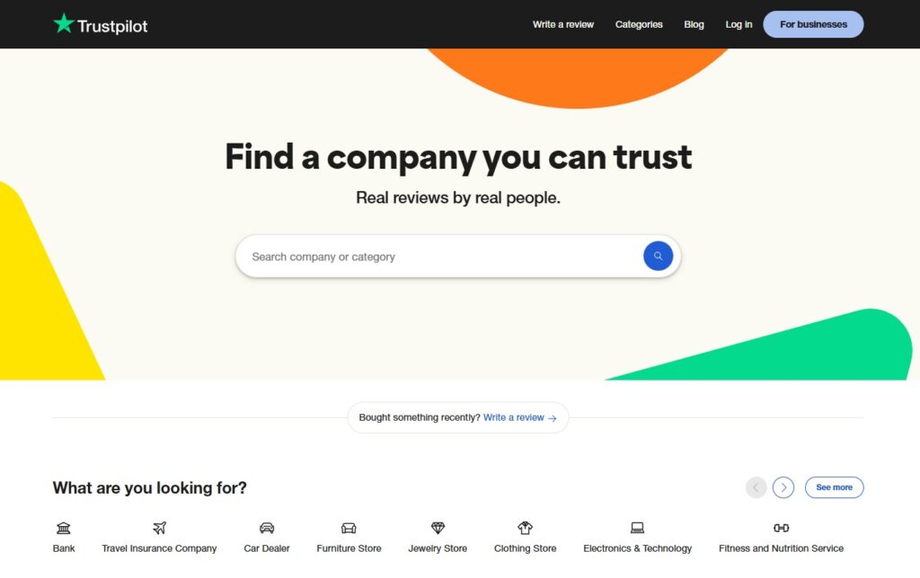 Review Website design - Trustpilot - Colorwhistle