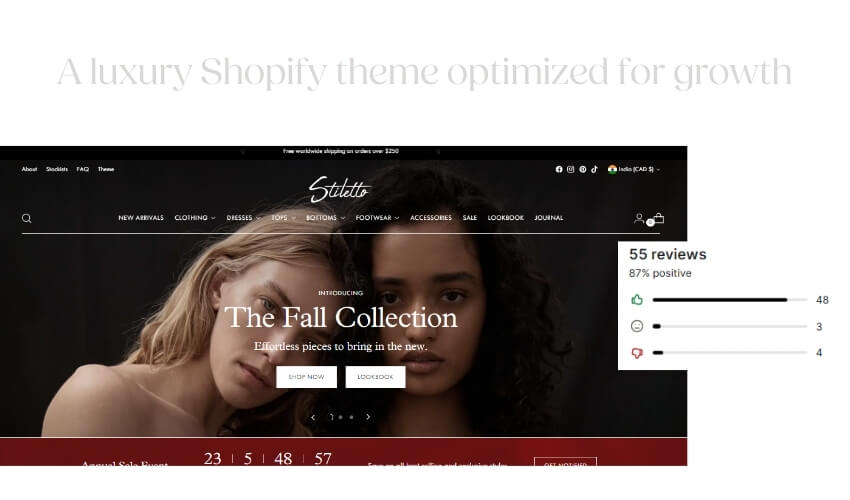 Top 10 Shopify plus themes (Stiletto) - ColorWhistle