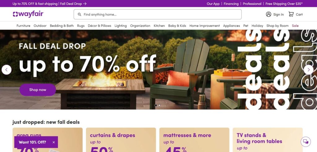 Top E-commerce Sales Channels for Furniture Businesses (Wayfair) - ColorWhistle