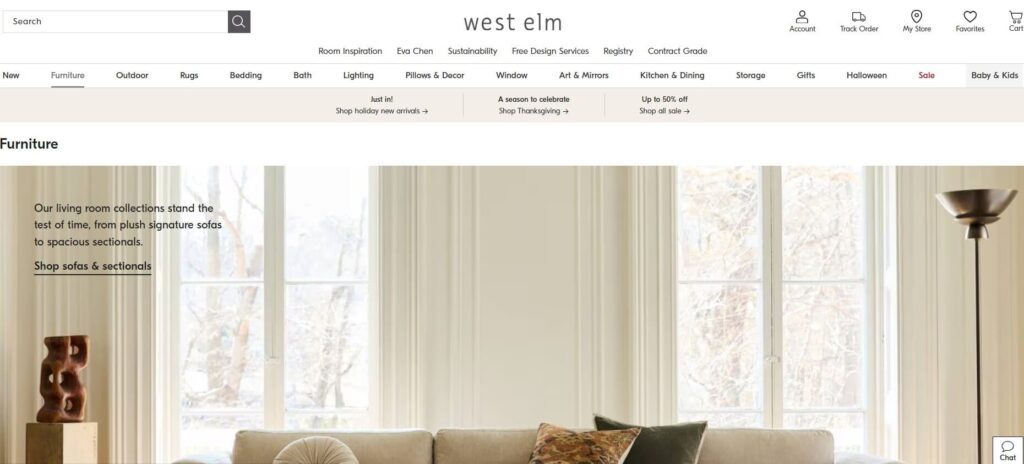 Top E-commerce Sales Channels for Furniture Businesses (Westlm) - ColorWhistle