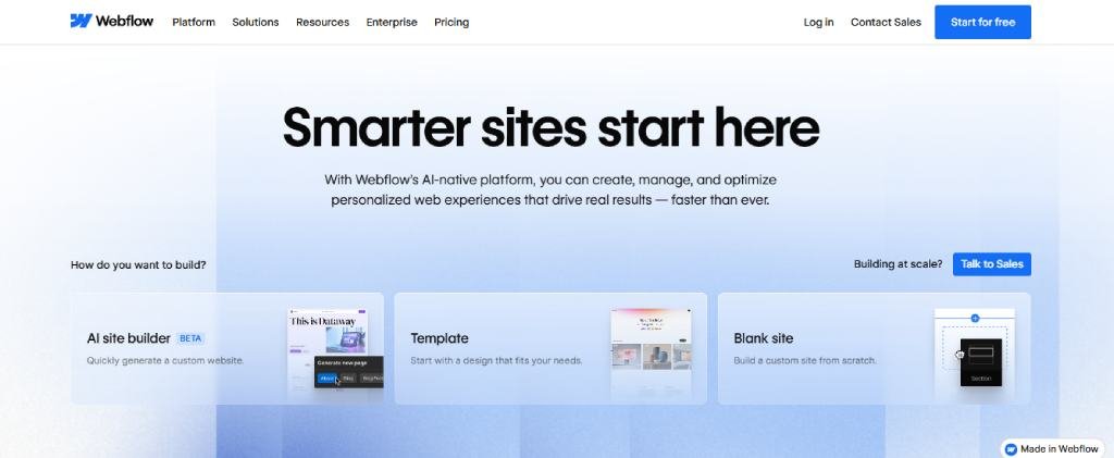 webflow cms website builder