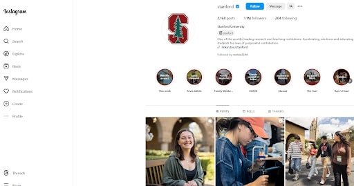 Social Media Trends of Colleges in India Vs USA (Stanford University instagram) - ColorWhistle