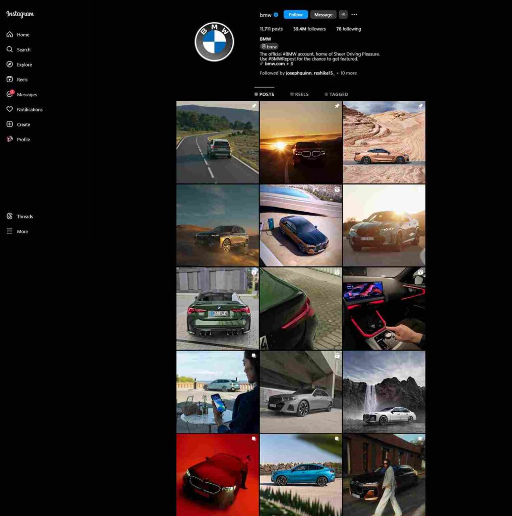 Content Marketing For Automotive Businesses (BMW Instagram Page) - Colorwhistle