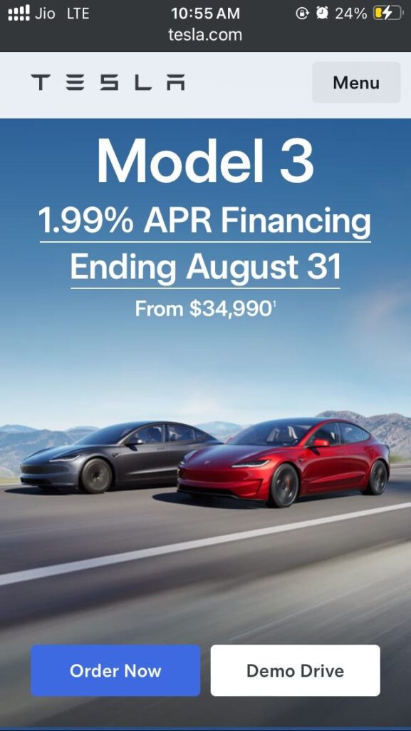 Optimizing Your Automotive Website For Mobile Users - Tesla - Colorwhistle