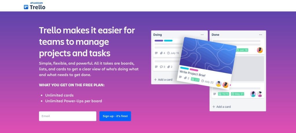 Top SaaS Website Designs in 2024 (Trello) - ColorWhistle