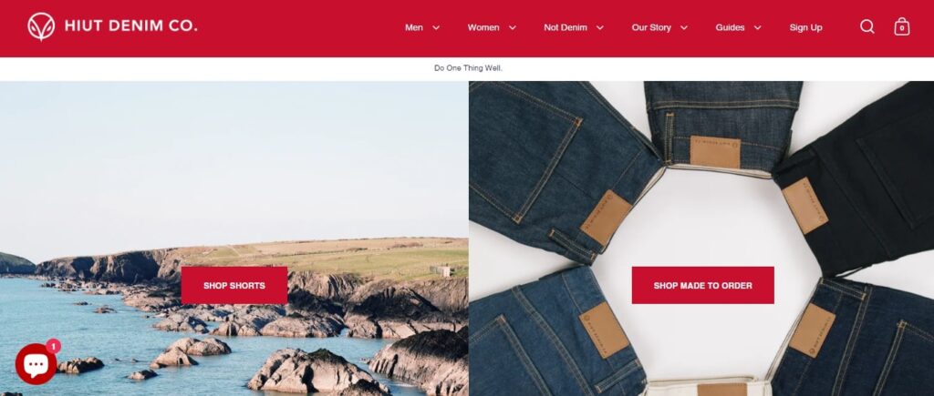 Shopify Store Design Inspirations for Clothing Company(Hiut Denim) - ColorWhistle