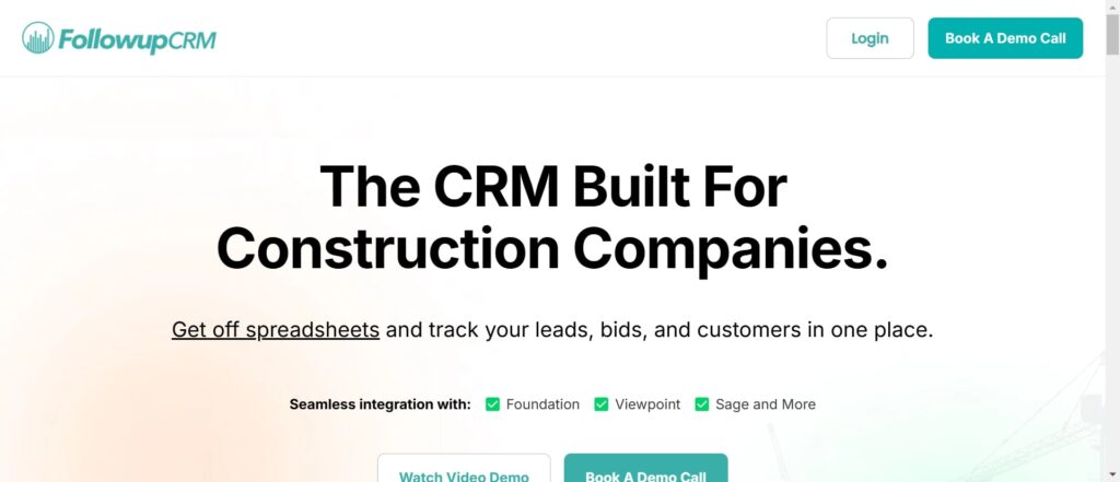 20+ Construction CRM Software (FollowupCRM) - ColorWhistle