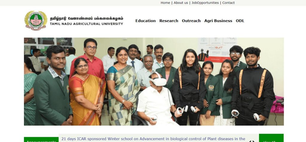 College Website Design Trends & Technologies(Tamilnadu Agricultural University) - ColorWhistle