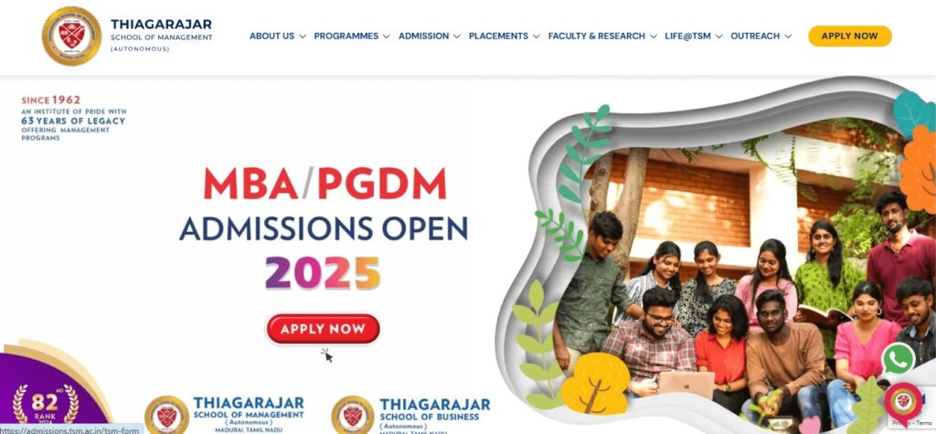 College Website Design Trends & Technologies(Thiyagarajar School of Management) - ColorWhistle