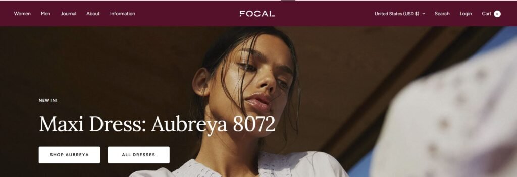 Top Shopify Themes for fashion brands (Focal Theme)- ColorWhistle